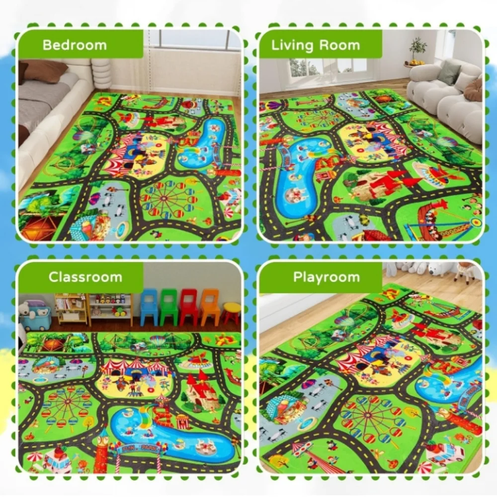 Colorful Children's Play Mat with Fun Design 59 × 78.7 In (approx. 5x7) NWT - Picture 7 of 9